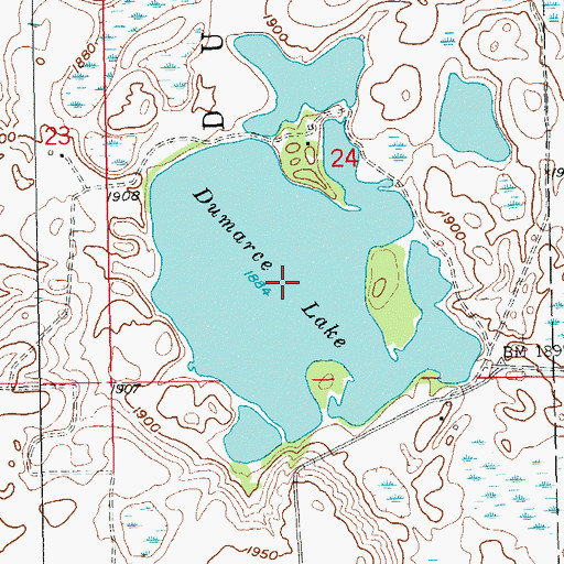 Topographic Map of Dumarce Lake, SD