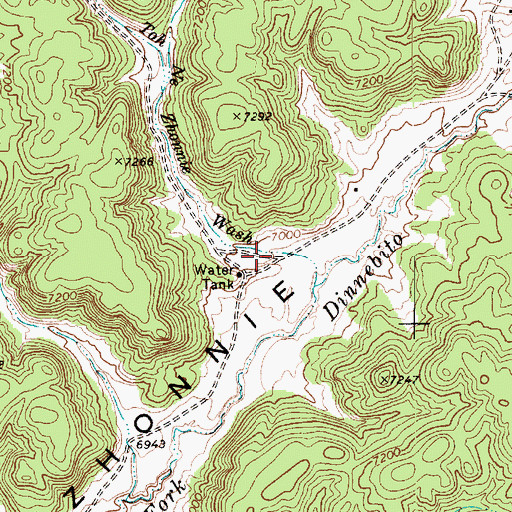 Topographic Map of Toh Ne Zhonnie Wash, AZ