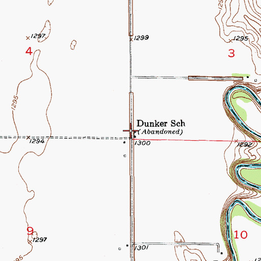Topographic Map of Dunker School, SD