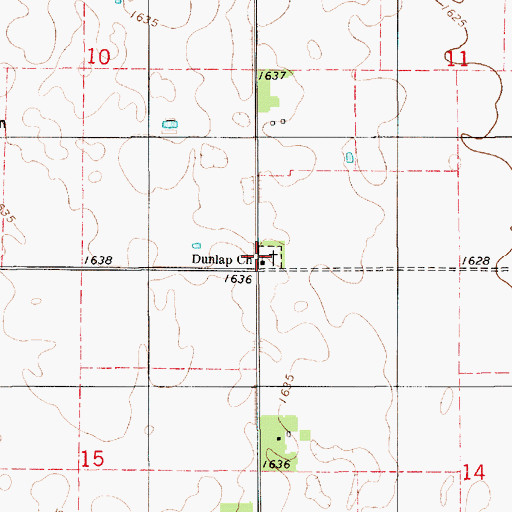 Topographic Map of Dunlap Church, SD