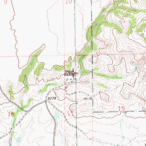 Topographic Map of Dunn Ranch, SD