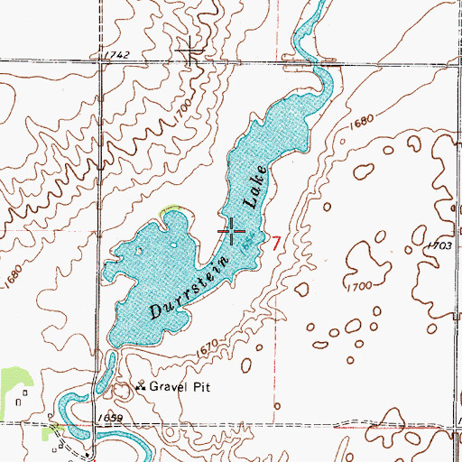 Topographic Map of Durrstein Lake, SD