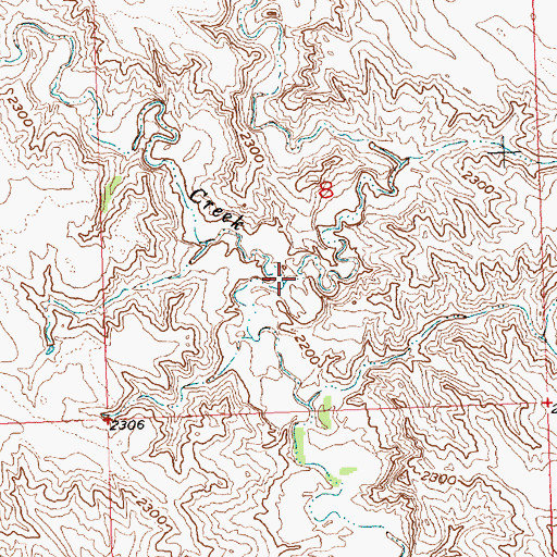 Topographic Map of East Branch Narcelle Creek, SD
