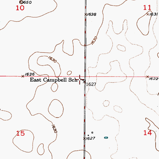 Topographic Map of East Campbell School, SD