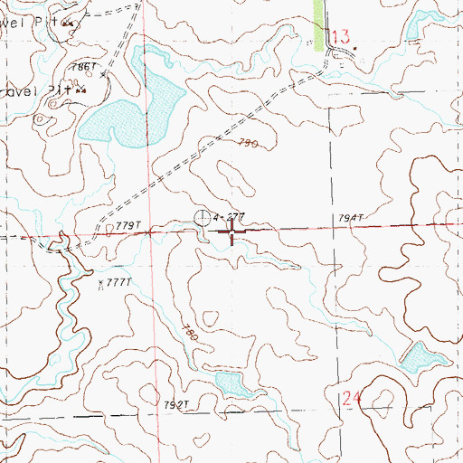 Topographic Map of East Chance School, SD