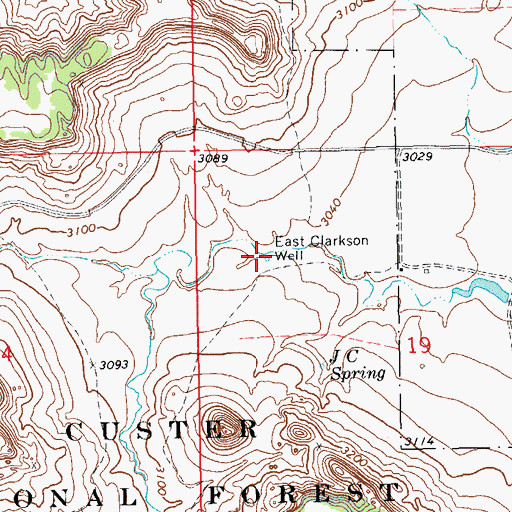 Topographic Map of East Clarkson Well, SD
