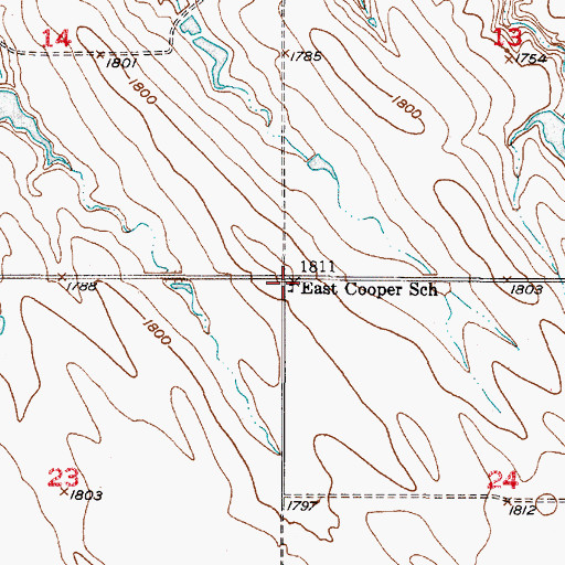 Topographic Map of East Cooper School, SD