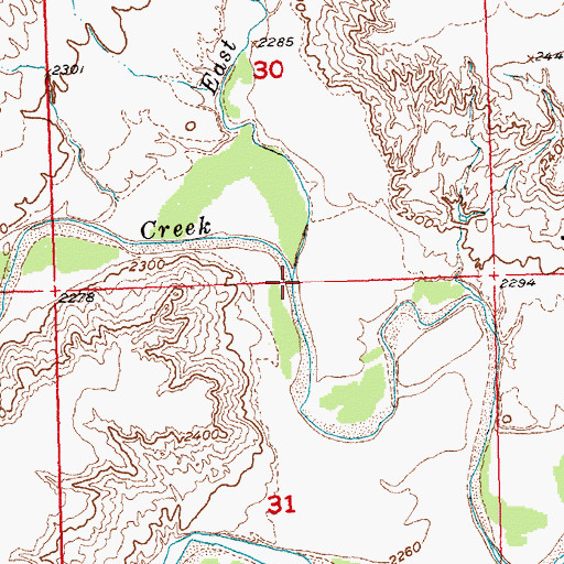 Topographic Map of East Elm Creek, SD