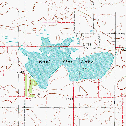 Topographic Map of East Flat Lake, SD