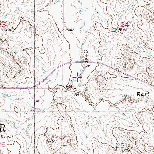 Topographic Map of East Fork Beaver Creek, SD
