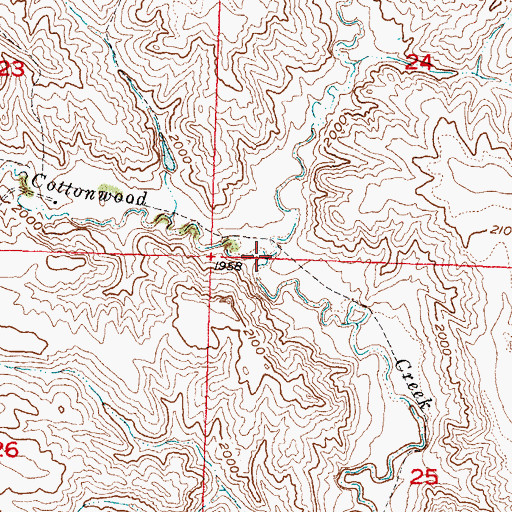 Topographic Map of East Fork Little Cottonwood Creek, SD