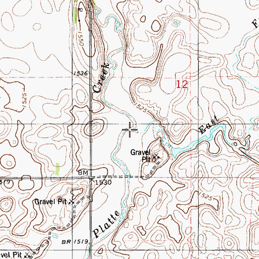 Topographic Map of East Fork Platte Creek, SD