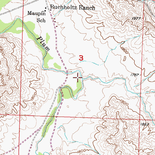 Topographic Map of East Fork Plum Creek, SD