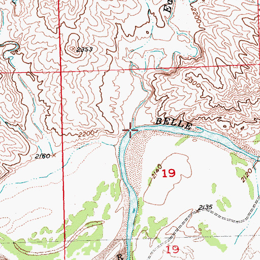 Topographic Map of East Killdeer Creek, SD