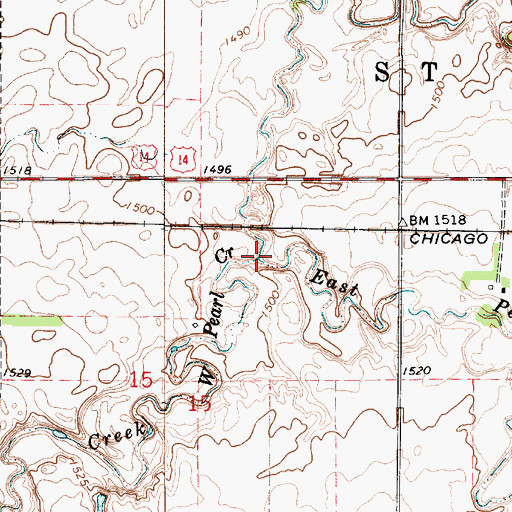 Topographic Map of East Pearl Creek, SD
