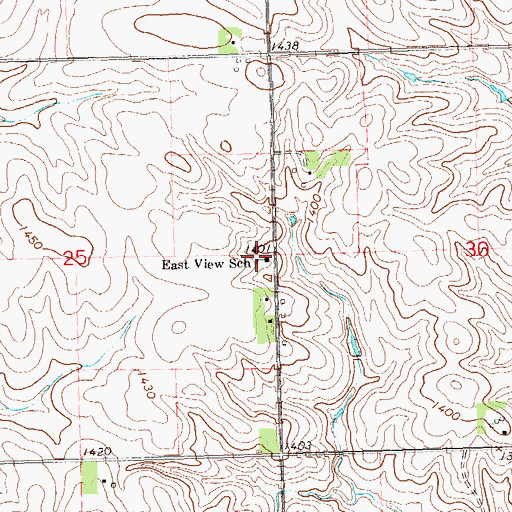 Topographic Map of East View School, SD