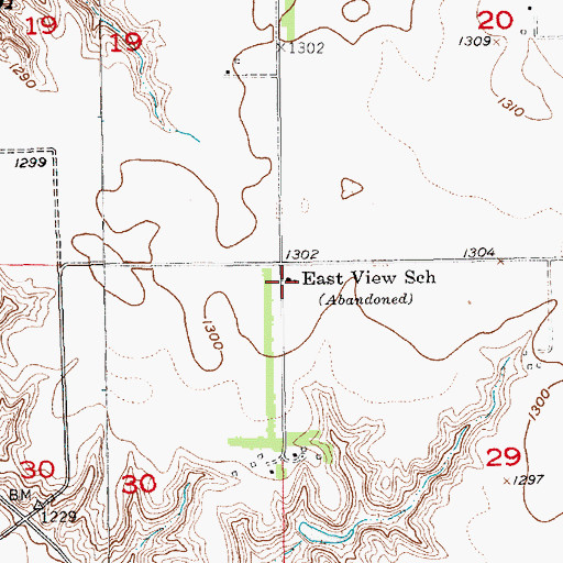Topographic Map of East View School, SD