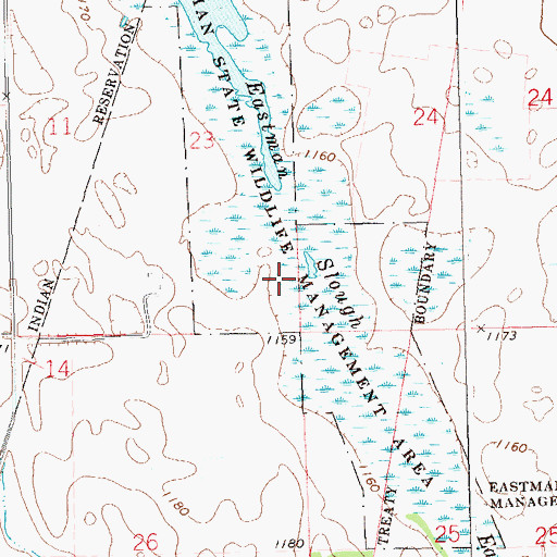 Topographic Map of Eastman State Wildlife Management Area, SD