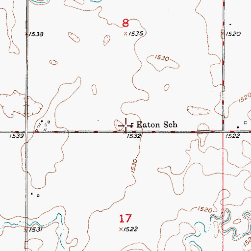 Topographic Map of Eaton School, SD