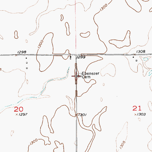 Topographic Map of Ebenezer Cemetery, SD
