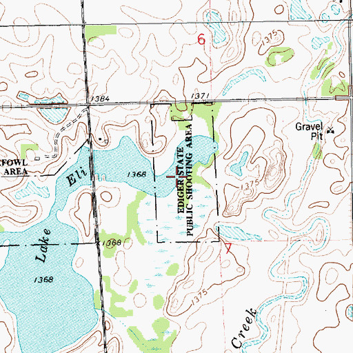 Topographic Map of Ediger State Public Shooting Area, SD