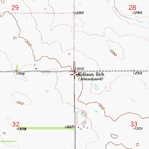 Topographic Map of Edison School, SD