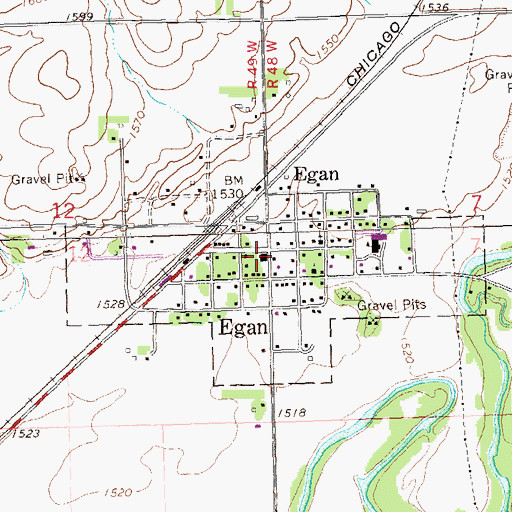 Topographic Map of Egan, SD