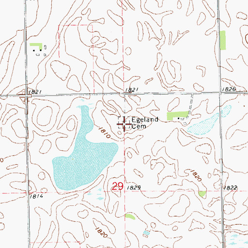 Topographic Map of Egeland Cemetery, SD