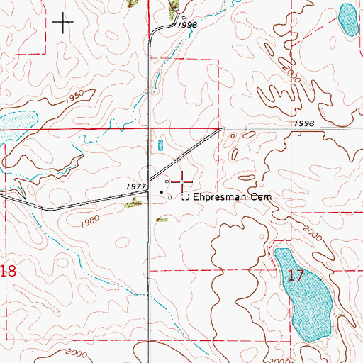 Topographic Map of Ehpresman Cemetery, SD