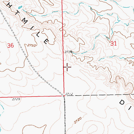 Topographic Map of Eightmile Divide, SD