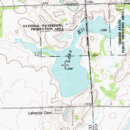 Topographic Map of Lake Eli, SD
