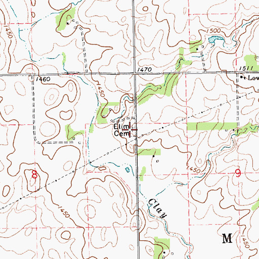 Topographic Map of Elim Cemetery, SD