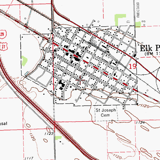 Topographic Map of Elk Point, SD