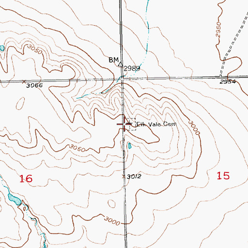 Topographic Map of Elk Vale Cemetery, SD
