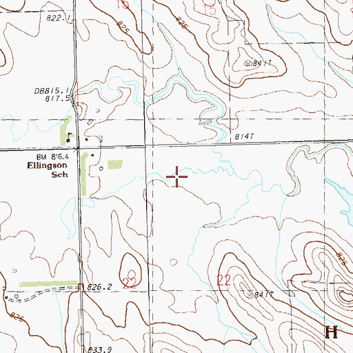 Topographic Map of Ellingson School, SD