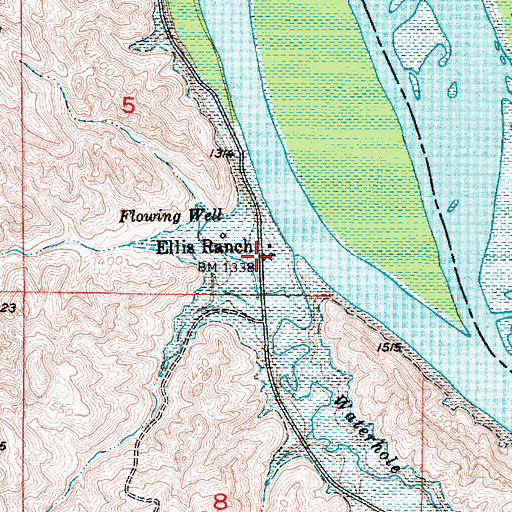 Topographic Map of Ellis Ranch, SD