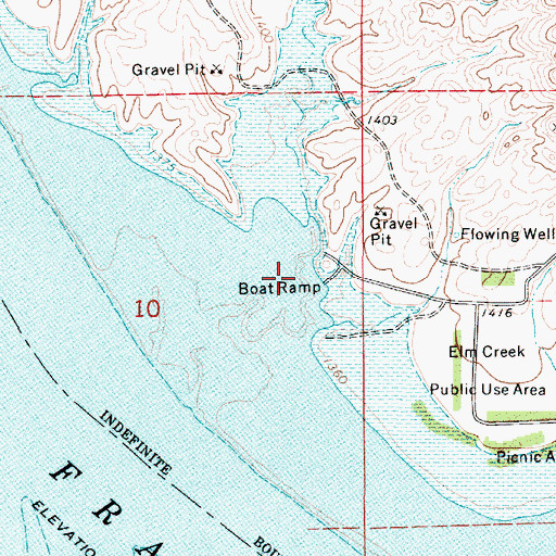 Topographic Map of Elm Creek, SD