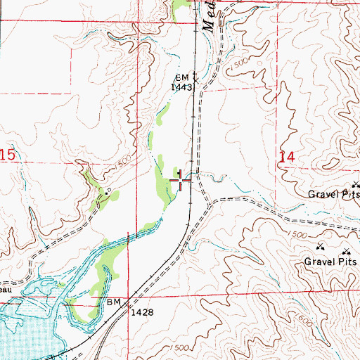 Topographic Map of Elm Draw, SD