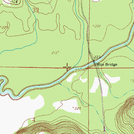 Topographic Map of Red Oak Creek, AL
