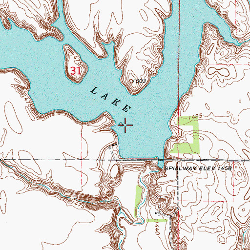 Topographic Map of Elm Lake, SD