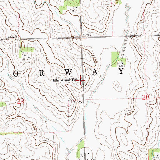 Topographic Map of Elmwood School, SD