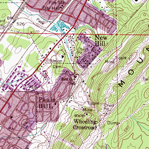 Topographic Map of Red Ore Elementary School, AL