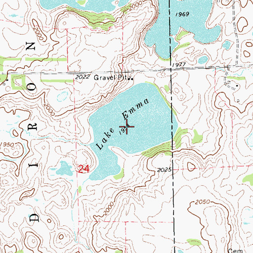 Topographic Map of Lake Emma, SD