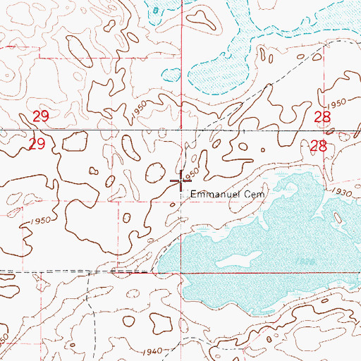Topographic Map of Emmanuel Cemetery, SD