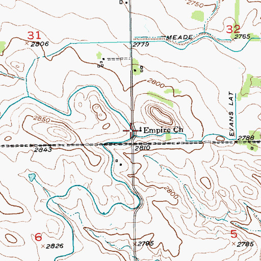 Topographic Map of Empire Church, SD
