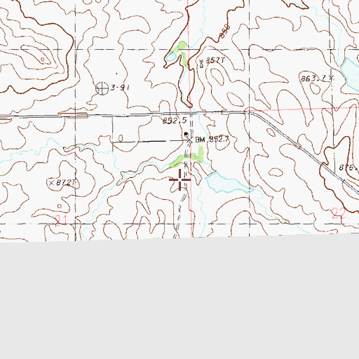 Topographic Map of Endlee School, SD