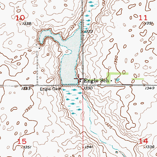Topographic Map of Engle School, SD