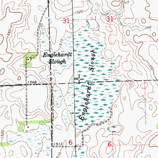 Topographic Map of Englehardt Slough, SD