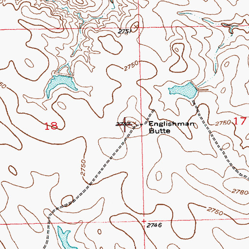 Topographic Map of Englishman Butte, SD