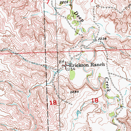 Topographic Map of Erickson Ranch, SD